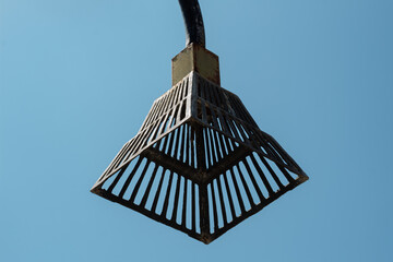 street lamp with unique iron frame in gili trawangan