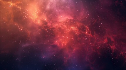 Stunning Deep Space Nebula Illustration with Glowing Stars and Cosmic Dust in Red and Orange Hues