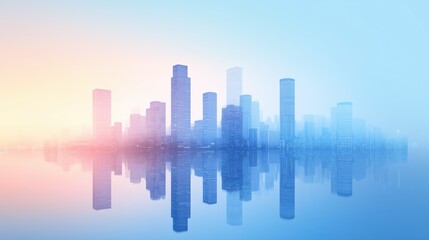 Abstract Minimalist City Skyline Design