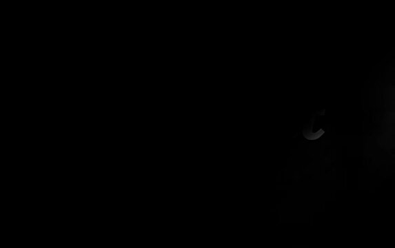 3D Animation of Elegant Text in Silver reflective metallic color, isolated on black background.