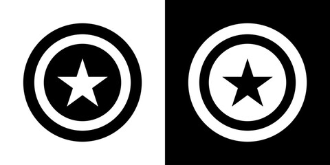 illustration of an symbol. shield vector, star image shield.