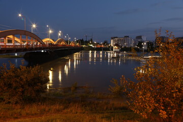 Wrocław, Poland, September 19, 2024. Flood situation in Wrocław city in the evening.  © Matt
