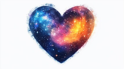 A stunning galaxy-themed heart representing love, beauty, and the vastness of the universe in vibrant colors.