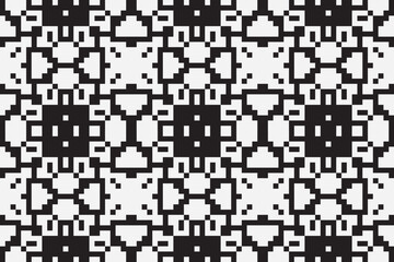 Fototapeta premium Vector monochrome pixel background. Abstract seamless pattern with small random scattered squares, rectangles, tiny dots. Black and white minimal