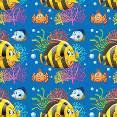 Colorful Underwater Fish Pattern