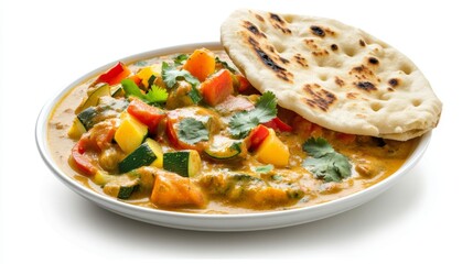 vegetable curry with colorful peppers 