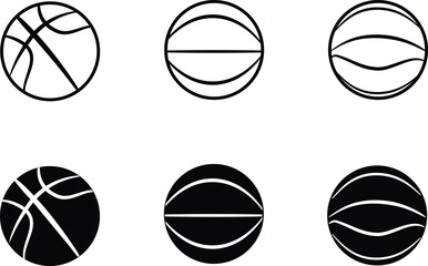 Obraz premium Set basketball icon with black and white color