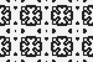 Ethnic seamless monochrome pattern. Aztec geometric background. Tribal print. Navajo fabric. Modern abstract wallpaper. Vector illustration.