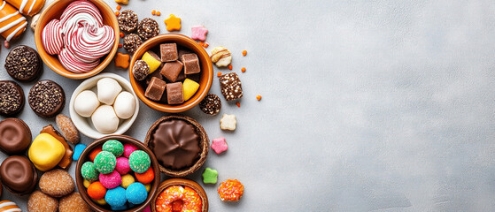 Fototapeta premium colorful various candy-isolated backgrounds. sweet candy