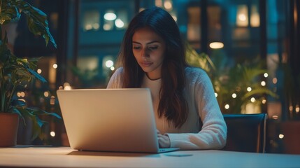 Latin IT Specialist Working on Laptop in Modern Office Space