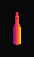 A bottle of sparkling water. Original vector illustration in vintage style.