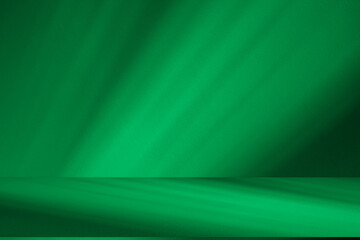 Wall interior background, studio and backdrops show products. with leaf shadow from window color green and white. background for text insertion and presentation of product	