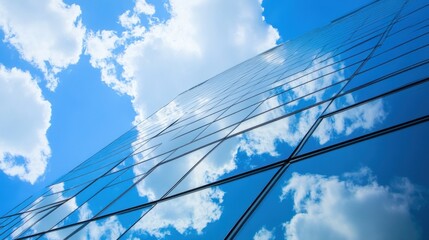 Fototapeta premium Sky Reflected in Glass Facade