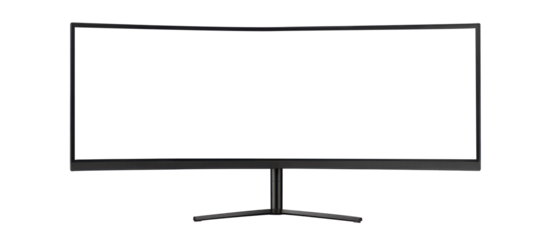 Modern Curved Screen TV with White Screen.