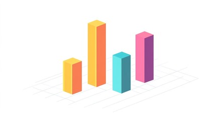 A clear and informative bar graph showcasing data comparisons, featuring distinct bars in various colors, perfect for illustrating trends, statistics, or analysis in business, education, or research 