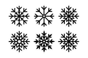 

Snowflakes icon Set, Christmas Snowflake Silhouette Vector Bundle
