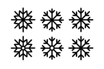 

Snowflakes icon Set, Christmas Snowflake Silhouette Vector Bundle
