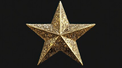 Gold star 3D isolated transparent background christmas decoration transparent background