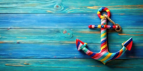 Colorful anchor with nautical theme for National Maritime Day celebration, anchor,colorful, national, maritime, day, celebration, nautical