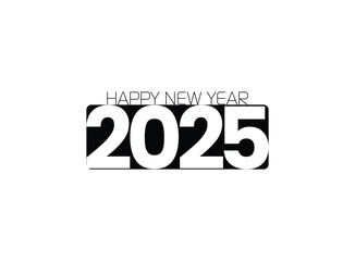 Happy New Year 2025 text design. Cover of business diary for 2025 new year with wishes. Happy New Year 2025 with calligraphy and gold brush-painted text