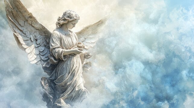 miracle appearence of an angel in the sky transparent background