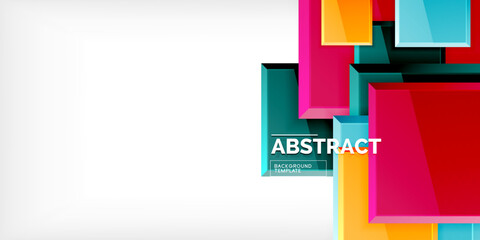 Colorful squares with reflections abstract background design. Vector Illustration For Wallpaper, Banner, Background, Card, Book Illustration, landing page