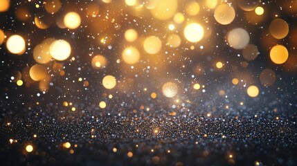 silver and golden christmas particles and sprinkles for a holiday celebration like christmas or new year. shiny white lights. wallpaper background for ads or gifts wrap and web design. Generative AI