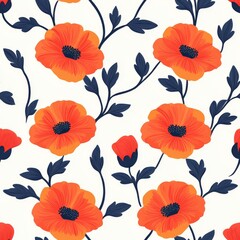240807 78. poppy pattern banner wallpaper, simple background