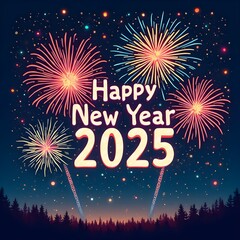 happy new year 2025 fireworks, 2025: the journey begins