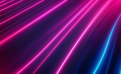 Fototapeta premium Neon lines background dark blue and purple