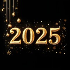 Golden text wishes a Happy New Year 2025, 2025: the year of endless possibilities