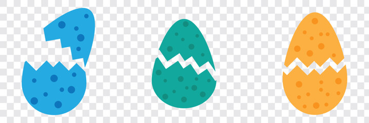 Egg icon. Easter eggs icons. Happy Easter day festival. Cracked egg Vector illustration. EPS 10.