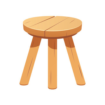 recommend clip art: Wooden stool vector isolated on white background.