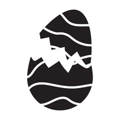 Easter egg vector icon. filled flat sign for mobile concept and web design. Egg with cracked egg shell simple solid icon. Symbol, logo illustration. Pixel perfect vector graphics. EPS 10.