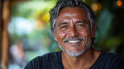 Obraz premium A man with a kind smile and a warm gaze.