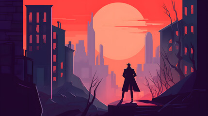 Naklejka premium Guard game Flat Vector Illustration