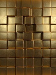 Abstract Gold Background with Shiny Squares