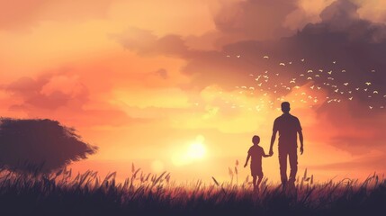Fototapeta premium Heartwarming father's day background featuring cozy family elements, celebratory decorations, and thoughtful touches that capture the spirit of fatherhood, perfect for greeting cards, social media pos