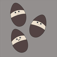 flat image design of roasted sweet potato expression