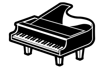 piano silhouette icon style vector