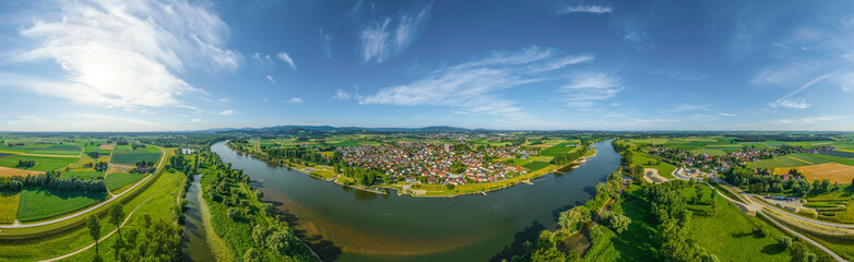 Das Donautal rund um Niederalteich und Thundorf, 360 Grad Rundblick
