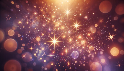 Obraz premium Whimsical Twilight Sparkle: Dazzling Stars Amidst Dreamy Bokeh