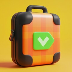 3D Icon: Symbol for Checking in or Arrival Illustration Logo
