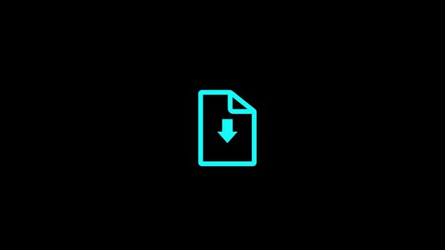 PDF file download icon animation on solid background .file download icon concept