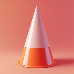 Fototapeta premium 3D Cone Icon: Tapered Geometric Shape Illustration Logo
