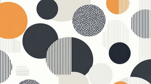 Fototapeta Discover a stylish vector design featuring geometric circles, perfect for a retro Scandinavian look.
