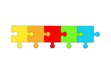  Puzzle pieces vector set. Puzzle jigsaw on white background. Set of puzzle pieces. Vector illustration