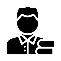 librarian glyph icon