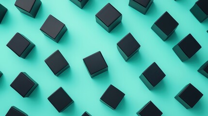 Black Cubes on Turquoise Surface Arrangement