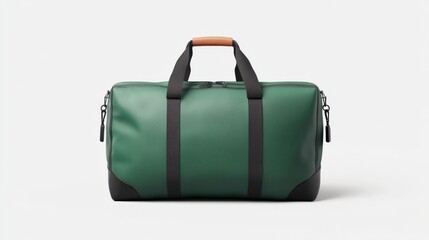 Stylish green travel bag with black accents, perfect for weekend getaways and daily use, combining functionality and modern design.